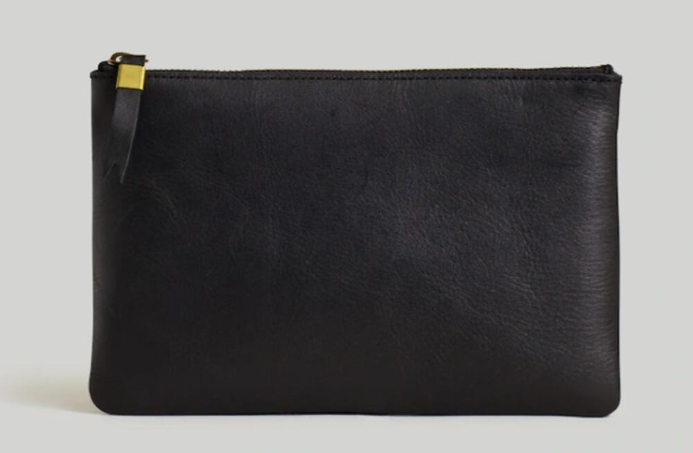 Madewell Black Leather The Pouch Clutch
